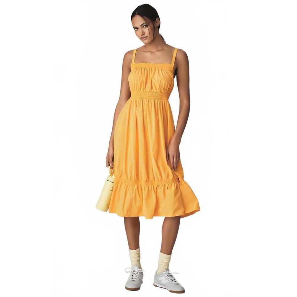 NEW Daily Practice Tiered High-Low Midi Dress,  Anthropologie Mango Size S #970